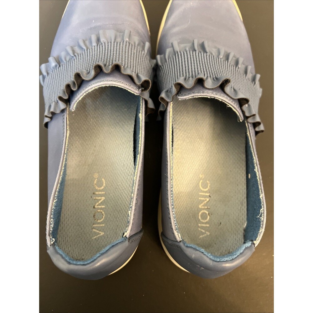 Earth Origins Ellis Shoes Womens Blue Leather Ruffle Casual‎ Comfort Slip On 7.5 - Picture 10 of 10